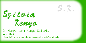 szilvia kenyo business card